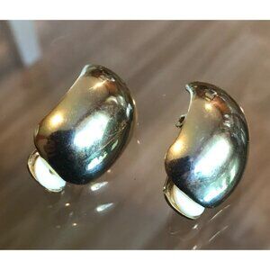 Vintage Gold-Tone Clip-On Earrings Half-Hoop Design Elegant & Timeless